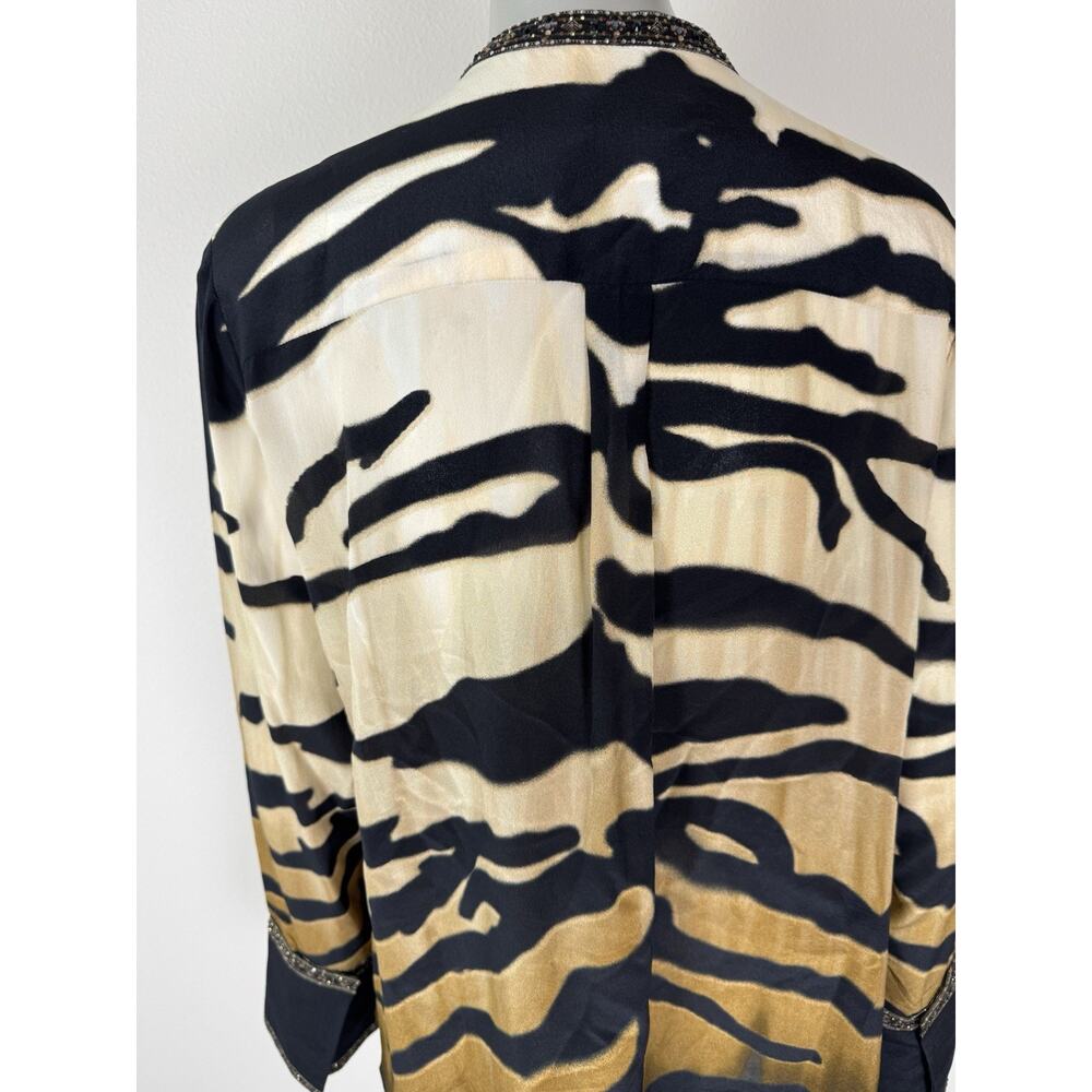 Camilla Silk Shirt Top Women’s Small Tame My Tiger Animal Print Button Up $599 - Picture 7 of 16